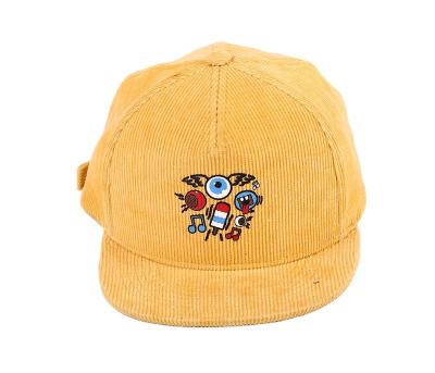 China 5 Panel Printed Pattern Corduroy Winter COMMON Hat With Metal Buckle Snapback Hat for sale