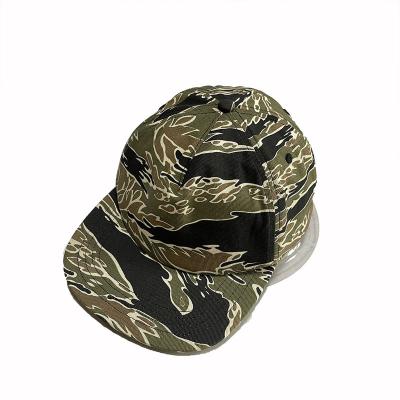 China 2021 New Style Sublimation Snapback Hat Custom Logo 5 Panel Camouflage Hat for sale