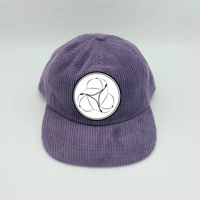 China COMMON Wholesale Custom Logo 6 Panels Cotton Purple Flat Brimmed Trucker Hat for sale