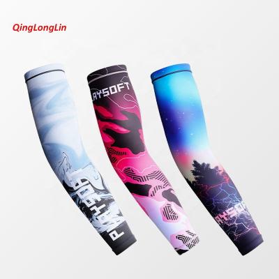 China QingLongLin Digital Printing Sublimation Arm Sleeve Sun Protection Anti-UV Arm Sleeves All Over Printing Arm Sleeve Sport for sale