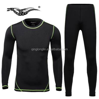 China QINGLONGLIN Breathable Fleece Underwear Wholesale Custom Thermal Fitness Set Functional Motorcycle Suits Comfortable Skin Cycling Suit for sale