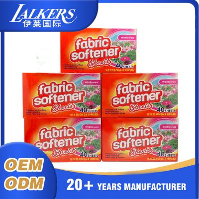 China Plant Based Fabric Softener Dryer Sheets Fresh Linen Sheet Fabric Softener for sale