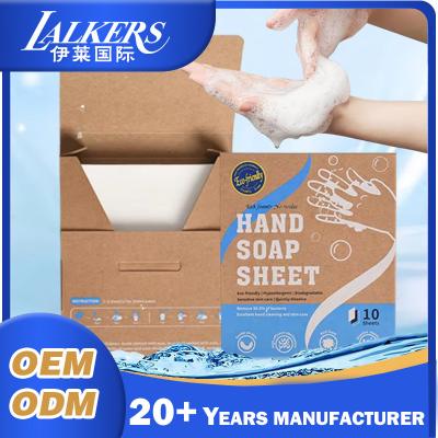 China Custom Private Label Portable Hand Soap Sheets Disposable With Fresh Scent for sale