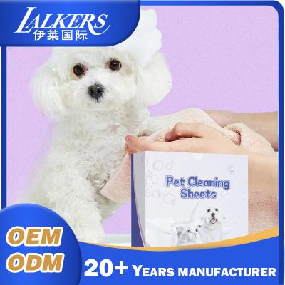 China Extra Thick Pet Cleaning Sheets Disposable Lightweight Dog Shampoo Sheets For Indoor Clean for sale