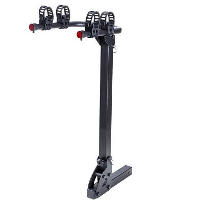 China Durable construction & Anti-Roll Design 2 Inch Trailer Hitch Mount Strong Steel Universal Bicycle Rack Foldable 2 Bike Storage For Car SUV for sale