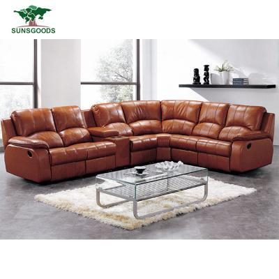 China Modern Living Room 7 Seater, Factory Direct Sales Latest Design Modern Comfortable Fabric Leather Corner Sofa Set Recliner Sofa for sale