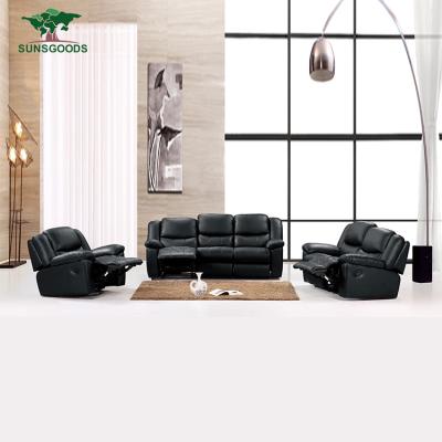 China New Buffalo Foldable Leather Sofa Set, Design Recliner Leather Sofa Hardwood Frame for sale