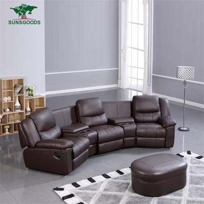 China Theater Extendable High Quality Leather Recliner Recliner Home Cinema for sale