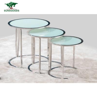 China (Height) adjustable top quality coffee table set stainless steel, coffee table stainless steel for sale