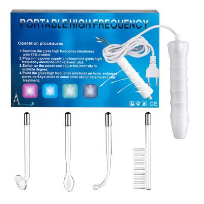 China Thoroughly Remove Alta Frecuencia 4 in 1 Portable High Frequency Therapy Wand Machine Facial High Frequency for sale