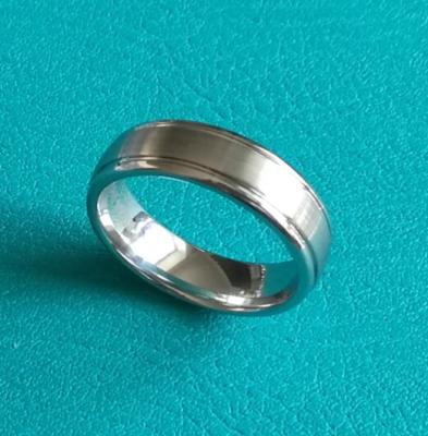 China 7mm Dome Cobalt Chrome Double Grooves Wedding Band Ring for sale