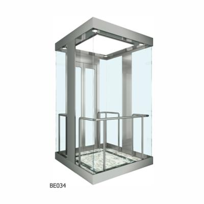 China Mordenized Modern Panoramic Guided Transparent Glass Elevator Passenger Elevator for sale