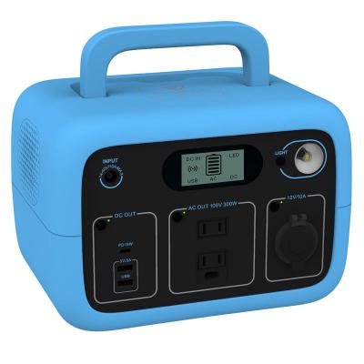 China 300w Outdoor Camping Portable Generator Pack Fast Charge Backup Battery Solar Electric Power Station for sale