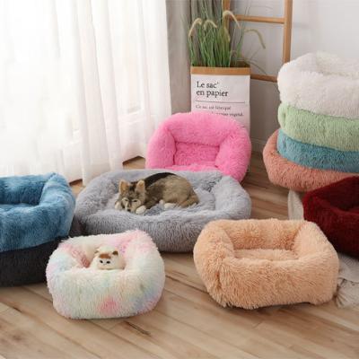 China Wholesale Breathable Cute Design Washable Luxury Cute Small Dog Plush Fur Pet Sun Bed Cozy Sun Bed For Winter for sale