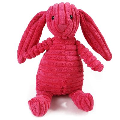 China Sustainable Eco-Friendly Cotton Stuffed Pet Cat Animal Toys Plush Pet Outdoor Dog Toys Squeaky Red Rabbit Toys For Chewing for sale