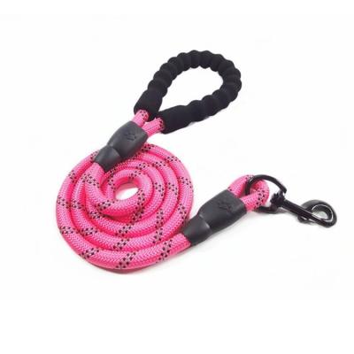 China Wire Padded Extra Heavy Duty Reflective Pink Around Soft Climbing Rope Dog Lead Handle Dog Leash For Running for sale