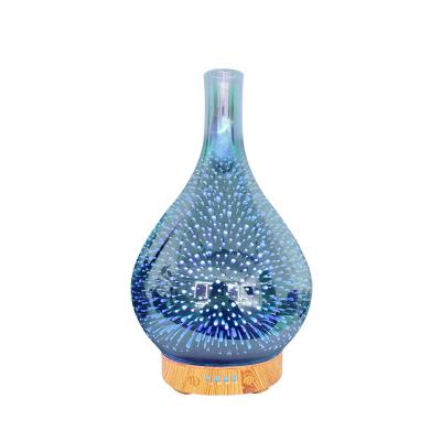 China Home Aromatherapy Machine Air To Hotel 2021 Single Glass Aroma Humidifier Essential Oil Humidifier Wooden Grain Vase 3D Product for sale