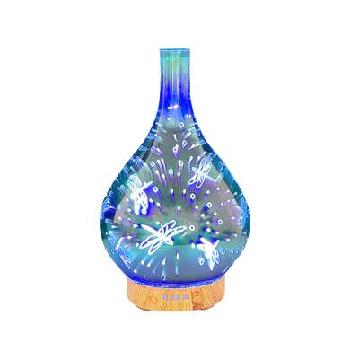 China Hotel Appliances 3D Humidifier Christmas Decoration Household Glass Fireworks Air Humidifier Essential Oil Cold Mist Humidifier for sale