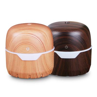 China 300ml Car USB 7 Color Led Lamp Mini Humidifier Wooden Grain Aroma Mist Humidifier for sale