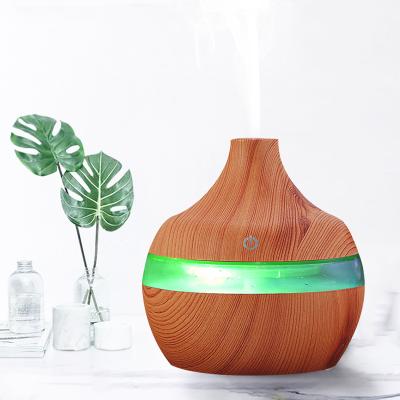 China HOT Selling Household Diffuser With 7color Led Mute Light Wooden Cool Air Mist Ultrasonic Grain Mini Electric Humidifier for sale