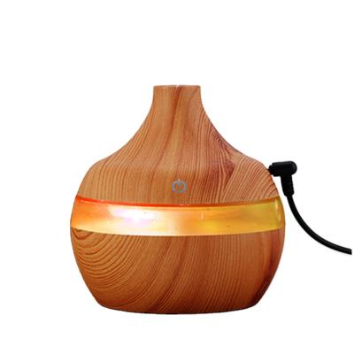 China Household Wood Grain Humidifier USB Ultrasonic Aroma Diffuser with 7 Colors LED Lamp for Office Home Air Ultrasonic Humidifier for sale