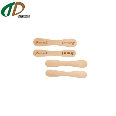 China Sustainable Disposable High Quality Printing Ice Cream Wooden Spoon for sale