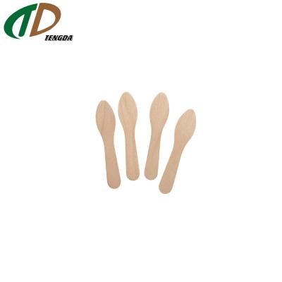 China Viable New Product Ice Cream Disposable Paper Warapped Wooden Spoons Flat Individually for sale