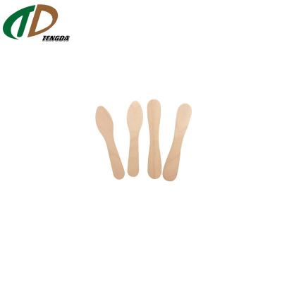 China Sustainable Disposable Birch Wood Small Ice Cream Spoon for sale