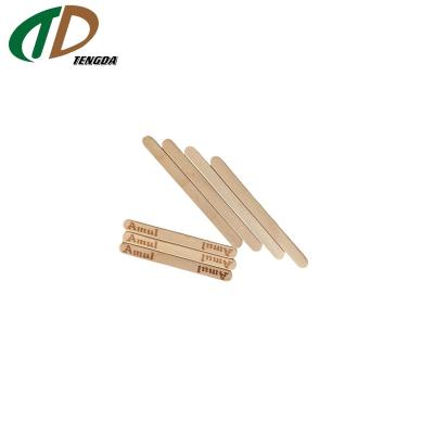 China Viable Hot Stamp Pack Wooden Square Stick Ice Cream Sticks Natural Wooden Color Birch Logo Custom Wood for sale