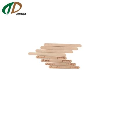 China Sustainable Simple Custom Birch Wooden Logo Ice Cream Sticks Low Price Package Child Safety for sale