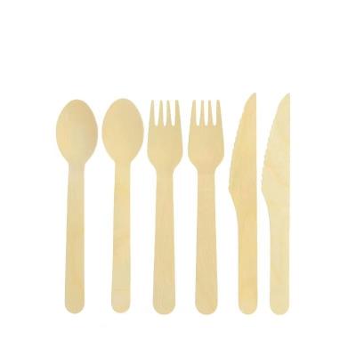 China Cheap Wooden Biodegradable Disposable Cutlery Set From Restaurant Dinnerware China Factory for sale