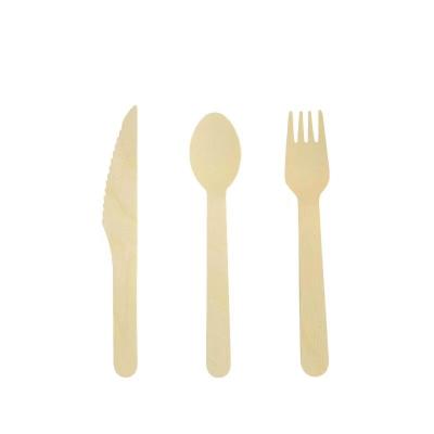 China Restaurant Tableware Best Selling Disposable Wooden Cake Knife Fork Spoon Biodegradable Wooden Knife for sale