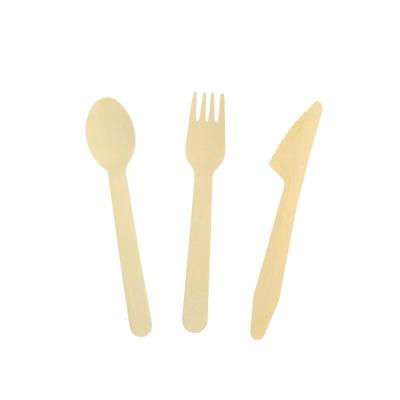 China Restaurant Tableware Wholesale Disposable Wooden Cutlery With Good Price With Spoon Fork And Knife for sale