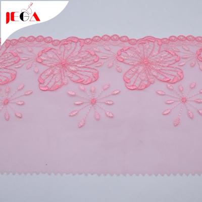 China Viable Top Selling Flower Embroidery Tulle Lace Fabric For Underwear for sale