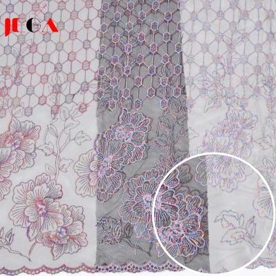 China 2020 Viable African Embroidered Mesh Lace Fabric For Garment for sale