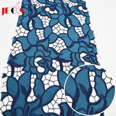 China 2020 Viable Hollowed Africa Laser Cut Embroidery Lace Fabric for sale