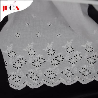 China Beautiful workable design cotton embroidery lace fabric for girl dress for sale