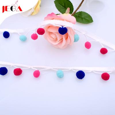 China Fashion rainbow pom multicolor pom trim bangs for decoration for sale