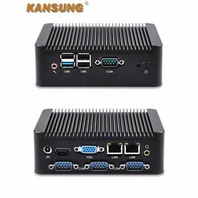 China Cheap Kansung K190P Mini Dual PC Quad Core J1900 LAN 12V Fanless Slim Desktop Mini Computer for sale