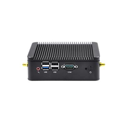 China No 2 Lan Firewall Fanless J1900 Aluminum Industrial PC Case Mini Desktop Fanless PC for sale