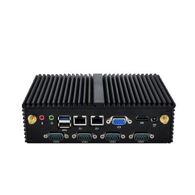 China 7 COM KANSUNG Intel Celeron J1900 10 Linux Barebone Quad Core MinI Industrial Pc Support Fanless Window with 7 rs232 port for sale