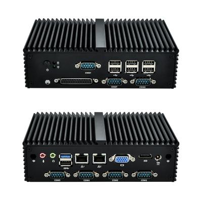 China For New Itx Rs232 j1900 Business Model 2 Lan 7 Industrial Fanless Nano Mini Pc for sale