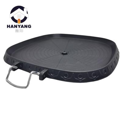 China Korean Factory Style Adjustable Size BBQ Grill Pan Maidan Stone Smoke-Free Non-Stick Direct Round Grill Plate Affordable Outdoor Appliances for sale