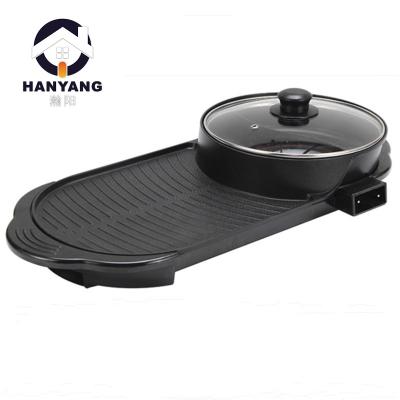 China Mini Portable Grill Professional Hot Pot BBQ Electric Grill Non-sticking Grill, Pan Electric for sale