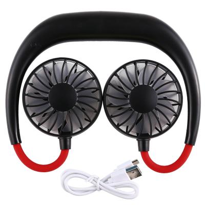 China Mini USB Rechargeable Car Fan Portable Sports Neck Fan Neck Band Desk Handfree Air Fan Conditioner for sale