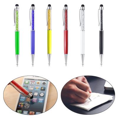 China Universal Cell Phone Crystal 2 In 1 Colorful Crystal Capacitive Touch Stylus Ball Pen For iPad Air Mini iPhone 7 Colorful for sale