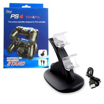 China Game Handle Charging USB Dock Dual Gamepad Charger Controller Game Controller Power Supply Charging Station Holder For Playstation 4 PS4 for sale