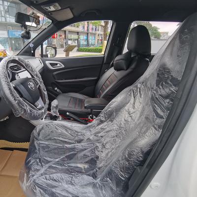 China Universal Clear Water Proof Car Seatcover Durable Waterproof Single Plastic Chair Seat Cover Disposable Plastic Seat Covers For Cars for sale