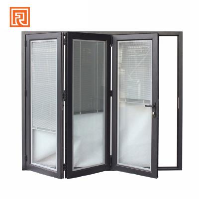 China Modern Aluminum Glass Double Accordion Interior Cheap Folding Doors for sale