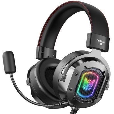 China Earphone K3 RGB Wired Gaming Headset Factory Wholesale Price Gamer Stereo Earphones With Microphone for sale